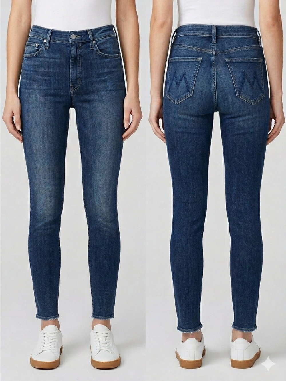 MOTHER High Waisted Looker Ankle Fray in On the Edge Jeans - 28" 🇺🇸